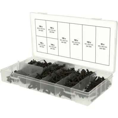 Assortment raised head sheet metal screw s, M2.5-M3, 750 pcs. 
