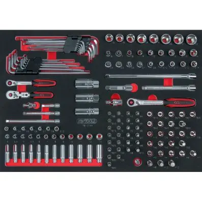 SCS CHROMEplus 1/4" + 3/8" Socket set, 1 44 pcs, 1/1 system insert 