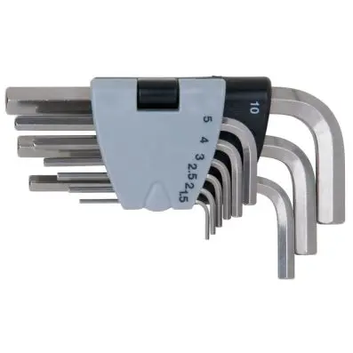 STAINLESS STEEL Mini hex key set, 9 pcs 
