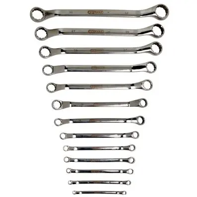 STAINLESS STEEL Ring spanner offset set, 13 pcs 