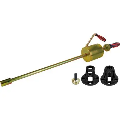 Drive shaft press-out device set for 4- and 5-hole hubs with impact hammer, 4 pc 