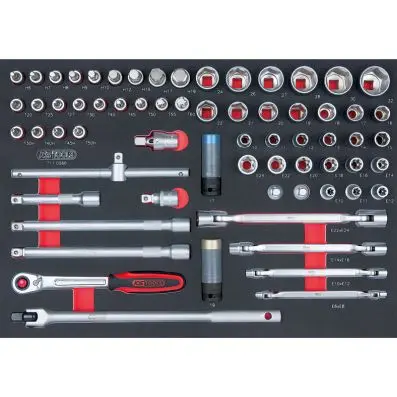 SCS 1/2" Socket set, 66 pcs, 1/1 system insert 
