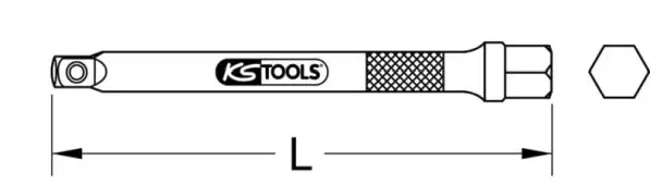 1/4" Extension with hexagon drive, 400mm 