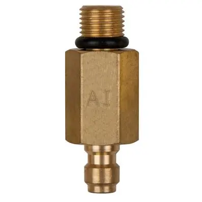 Adaptor piece M10x1.0 external thread an d 1/4" hose connection with washer 