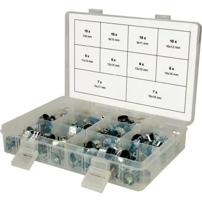 Assortment mini hose clamps, Ø 7-18mm, 7 8 pcs. 