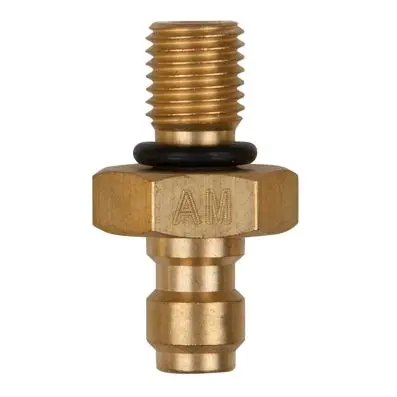 Adaptor piece M8x1.0 external thread and 1/4" hose connection with washer 