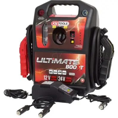 12 V + 24 V battery booster, mobile emer gency starter 1700 A 