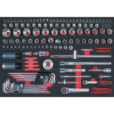 SCS CHROMEplus 1/4"+1/2" Socket set, 135 pcs, 1/1 system insert 