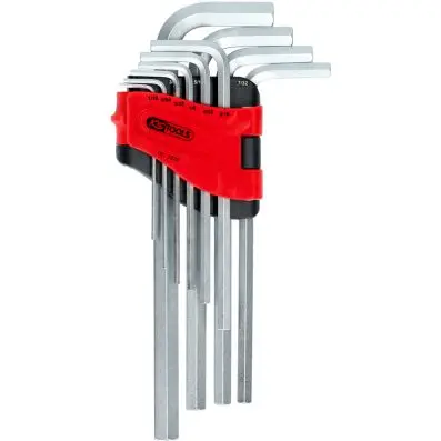 Hexagon key wrench set, long, 10 pcs., i mperial 