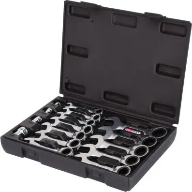 GEARplus combination ratcheting spanner set, stubby, 6 pcs 