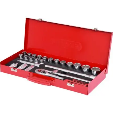 1/2" Socket set, 24 pcs hexagonal 