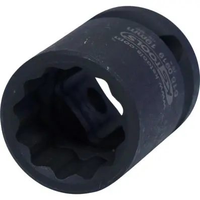 1/2" 12 point impact socket, short, 19mm 