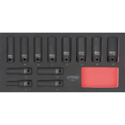 SCS Impact socket set, 1/2", 12 pcs, 1/3 system insert 
