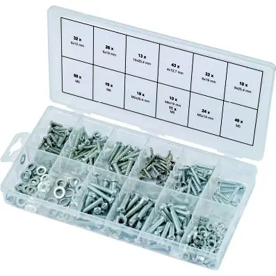 Self-tapping/wooden/machine screws assor tment, 347 pcs 