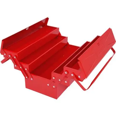 Sheet steel toolbox, 5 compartments, 420 mm 