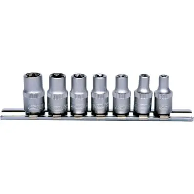 1/4" Torx E Socket set, 7 pcs, E4-E11 