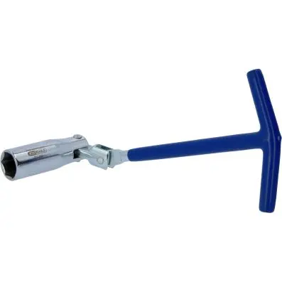 T-handle spark plug spanner with joint, 16mm 