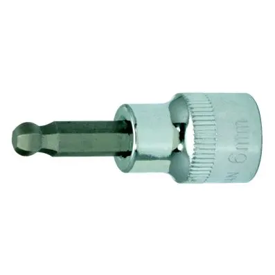 3/8" CHROMEplus Bit socket hexagon with ball end,5,5mm 