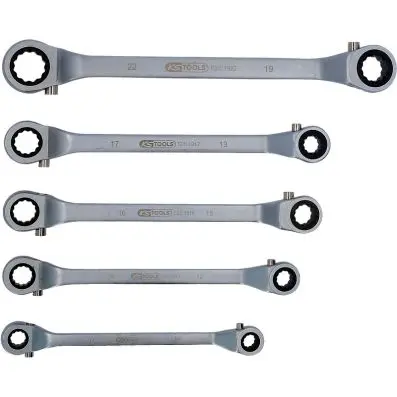 Ratchet ring spanner set, reversing, 5 p cs 