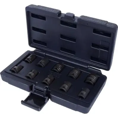 3/8" 12 point impact socket set, short, 10 pcs 