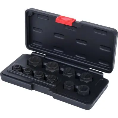 Spiral profile socket nutn set, 10 pcs, M8-M19 