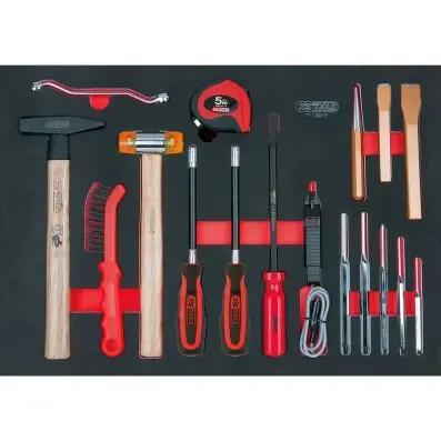 SCS hammer and pin punch set, 17 pcs, 1/ 1 system insert 