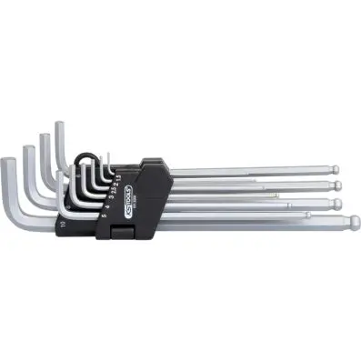 Ball ended hexagon key wrench set in a f olding holder, 10 pcs 
