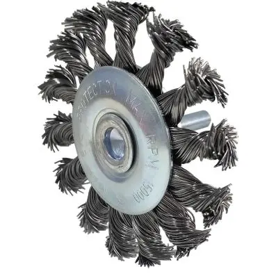 Steel wire circular brush 0,5mm, Ø 75mm, with 12mm mandril 