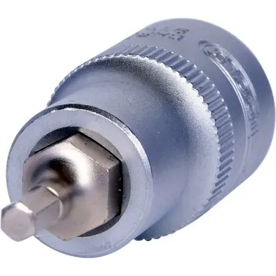 1/2" Bit socket hexagon, short, 4mm 