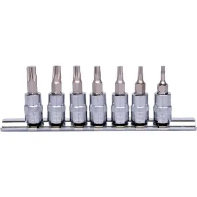 1/4" CHROMEplus Bit socket Torx, 7 pcs, T10-T40 