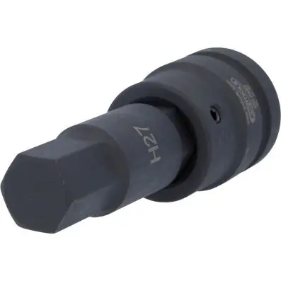 1" Impact bit socket, hexagon, long, 27m m 