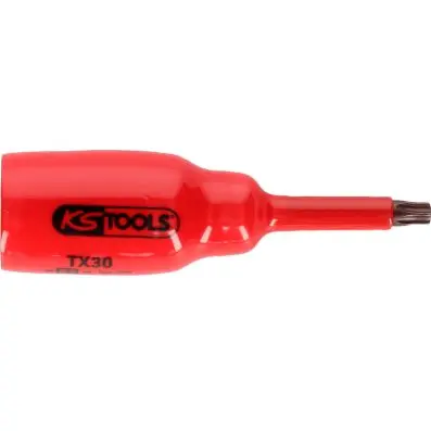 1/2" bit socket with protective insulati on for Torx screws, T20, short 