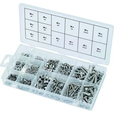 Ball head machine screws assortment, met ric, 475 pcs 