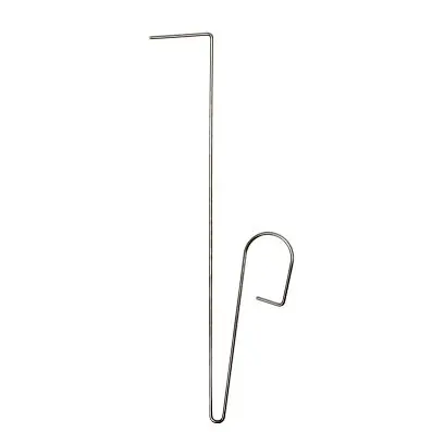 Door opening wire, button and auxiliary hook 