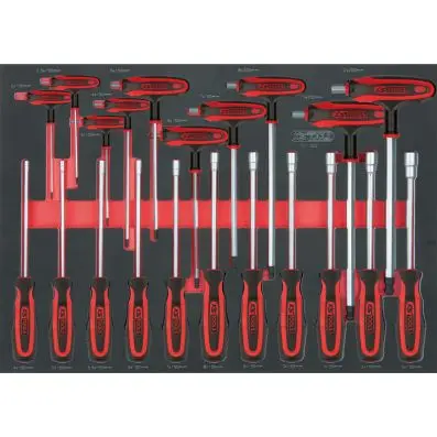 SCS ERGOTORQUEplus screwdriver and T-han dle set, 21 pcs, 1/1 system insert 