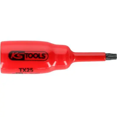 3/8" bit socket with protective insulati on for Torx screws, T10, short 