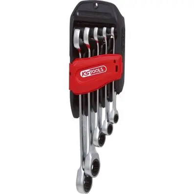 GEARplus Combination ratcheting spanner set offset, 5 pcs, SW8-19mm 