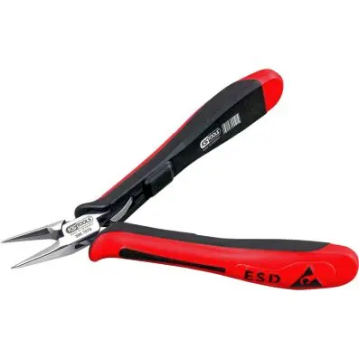 ESD long-nose pliers, straight, without cut, 130mm 