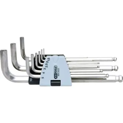 STAINLESS STEEL Hex key set,long, 9 pcs 