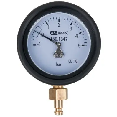 Manometer 1.0-5.0 bar incl. connection n ipple and safety cover 