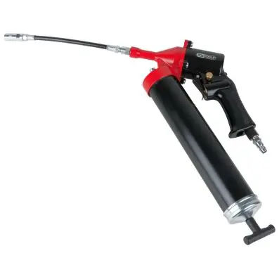 2in1 Pneumatic grease gun for stroke by stroke and constant conveyance of grease 