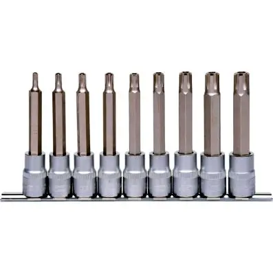RIBE bit socket set long,9 pcs,1/2", lon g 