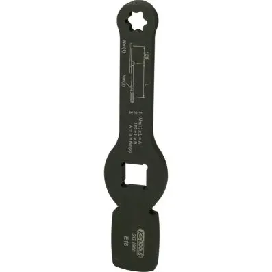 3/4" Slogging Torx-E spanner with 2 stri king faces, E18 
