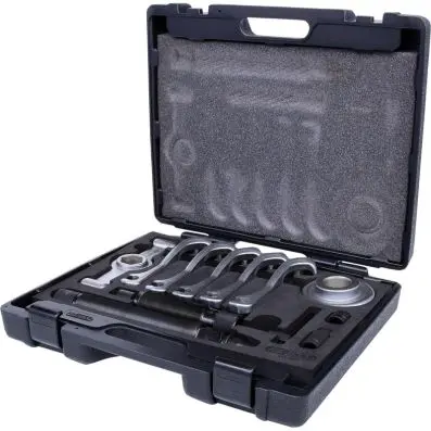 Universal wheel bearing puller and drive shaft puller, hydraulic, 11 pcs 