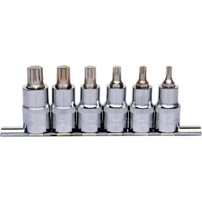 1/2" CHROMEplus Bit socket set spline (X ZN), 6 pcs M5-M14 