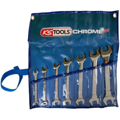 CHROMEplus Double open ended spanner set , 7 pcs 