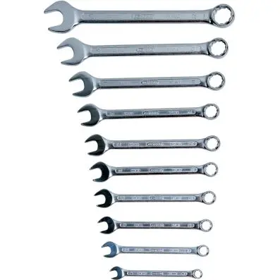 Combination spanners set, offset, 10 pcs 8-22mm 