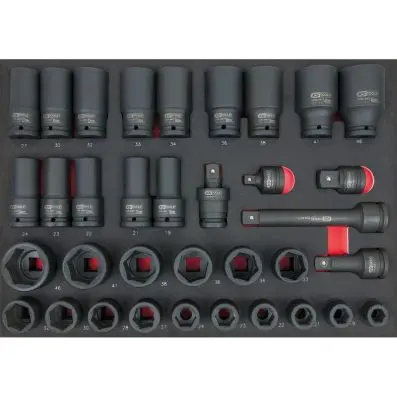 3/4" SCS impact socket wrench set, 35 pc s, 1/1 system inset 