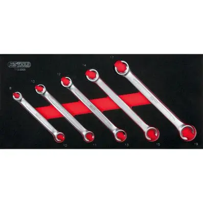 SCS Open double ring spanner set, offset , 5 pcs, 1/3 system insert 