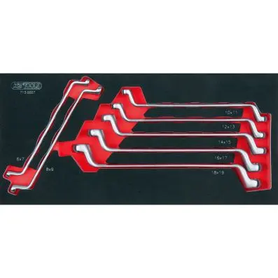 SCS Ring spanner set, offset, 7 pcs, 1/3 system insert 